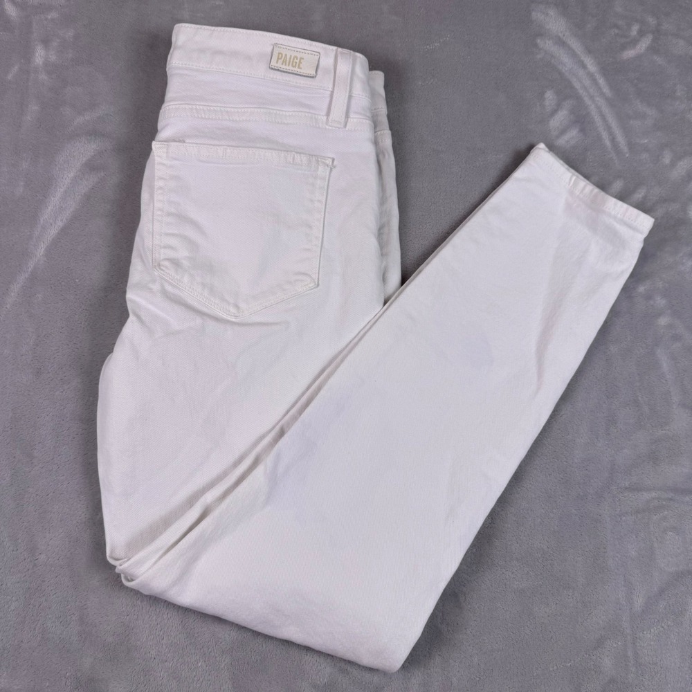 Paige Hoxton Ankle White High Rise‎ Skinny Jeans Size 27 Made in USA